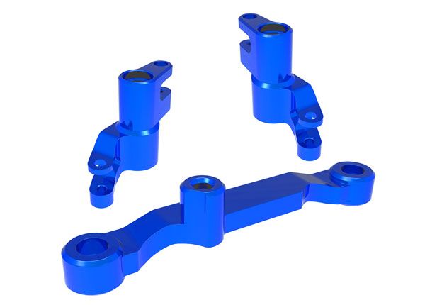 Traxxas Steering bellcranks, draglink (blue-anodized 6061-T6 aluminum)/ 3x13mm SS (with threadlock) (2)/ 3x12mm BCS (with threadlock) (2)/ 5x8x2.5mm ball bearings (2)/ 5x10x4mm ball bearings (2)