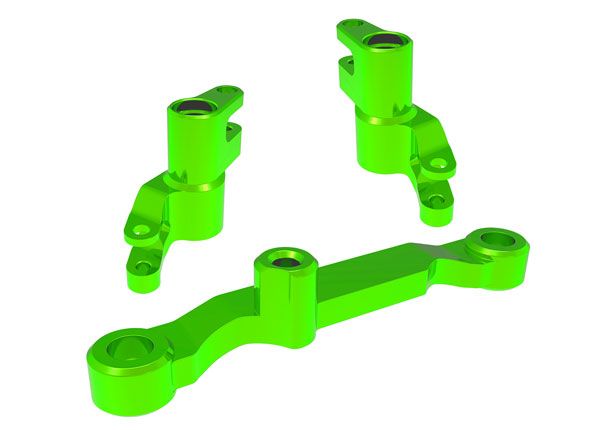 Traxxas Steering bellcranks, draglink (green-anodized 6061-T6 aluminum)/ 3x13mm SS (with threadlock) (2)/ 3x12mm BCS (with threadlock) (2)/ 5x8x2.5mm ball bearings (2)/ 5x10x4mm ball bearings (2)