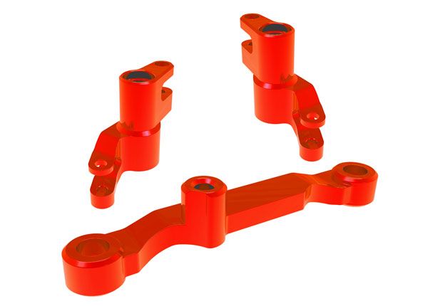 Traxxas Steering bellcranks, draglink (red-anodized 6061-T6 aluminum)/ 3x13mm SS (with threadlock) (2)/ 3x12mm BCS (with threadlock) (2)/ 5x8x2.5mm ball bearings (2)/ 5x10x4mm ball bearings (2)