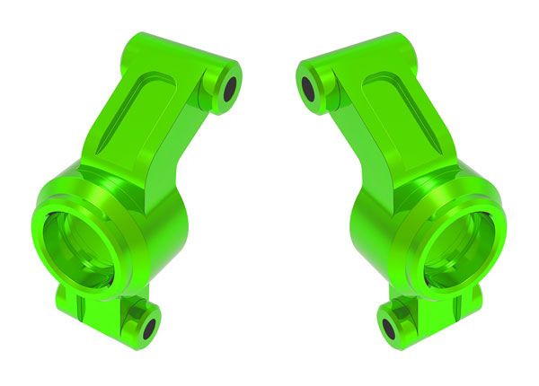 Traxxas Carriers, stub axle, aluminum (green) (left & right)