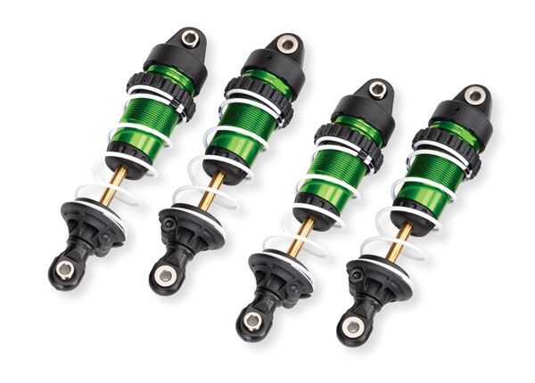 Traxxas Shocks, GTR long, green-anodized, PTFE-coated bodies with TiN shafts (assembled with springs) (4)