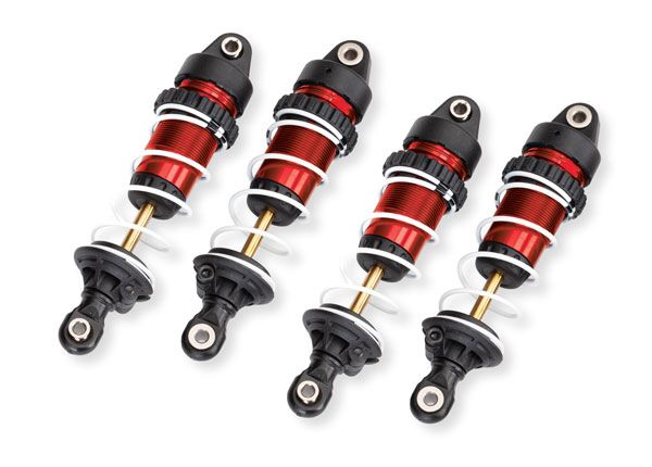 Traxxas Shocks, GTR long, red (assembled with springs) (4)