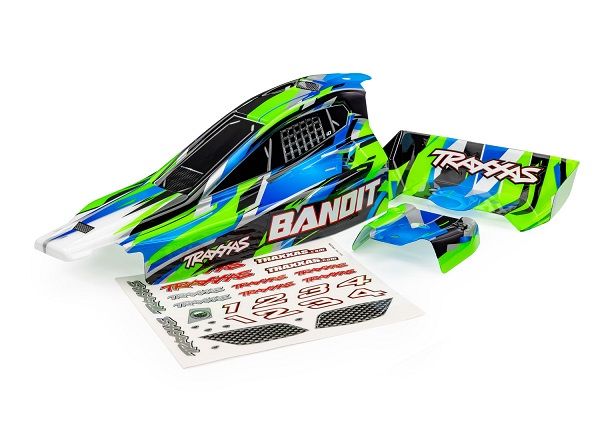 Traxxas Body, Bandit Green (painted, decals applied) - Click Image to Close