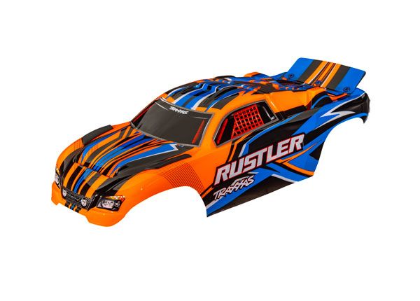 Traxxas Body Rustler Orange Clipless - Click Image to Close