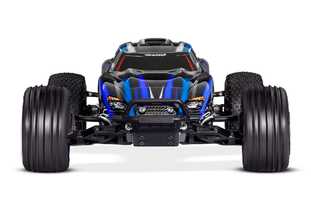 Traxxas 1/10 Rustler 2WD BL-2S Clipless - Blue - Click Image to Close