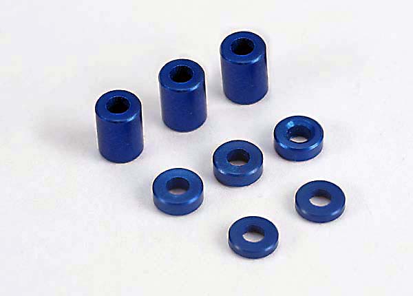 Traxxas Blue-Anodized, Aluminum Spacers (3x6x8mm) (3)/ (3x6x1.5mm) (2)/ 3x6x2.5mm) (4)