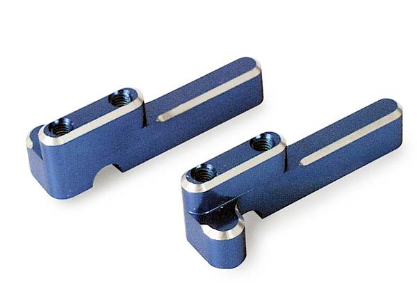 Traxxas Servo Mounts, Steering/ Shift (Machined Aluminum) (Blue) (F&R)/ Machine Screws (8)