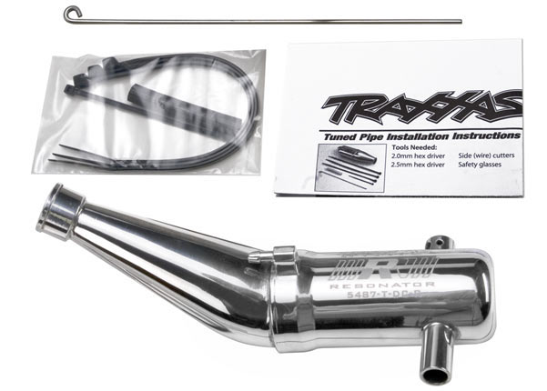 Traxxas Tuned pipe, Resonator, R.O.A.R. legal (aluminum, double-chamber) (fits Maxx vehicles with TRX Racing Engines)