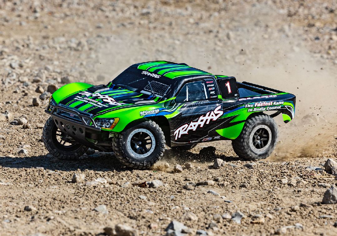 Traxxas Slash 1/10 Brushless 2WD Short Course Truck RTR - Green - Click Image to Close