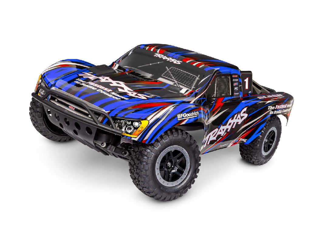 Traxxas Slash Brushless 1/10-Scale 2WD Short Course Racing Truck with Clipless Body. Ready-To-Race with TQ 2.4GHz radio system and BL-2s brushless ESC(fwd/rev) Requires Battery and Charger - Blue