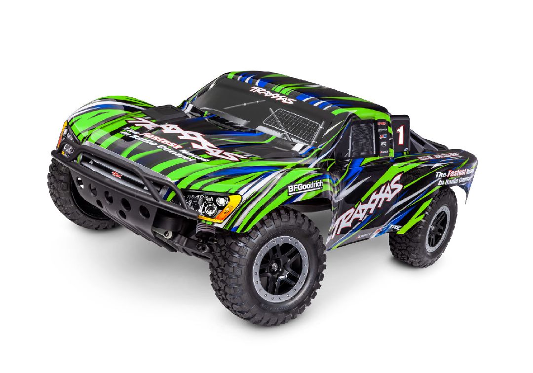 Traxxas Slash Brushless 1/10-Scale 2WD Short Course Racing Truck with Clipless Body. Ready-To-Race with TQ 2.4GHz radio system and BL-2s brushless ESC (fwd/rev) Requires Battery and Charger - Green