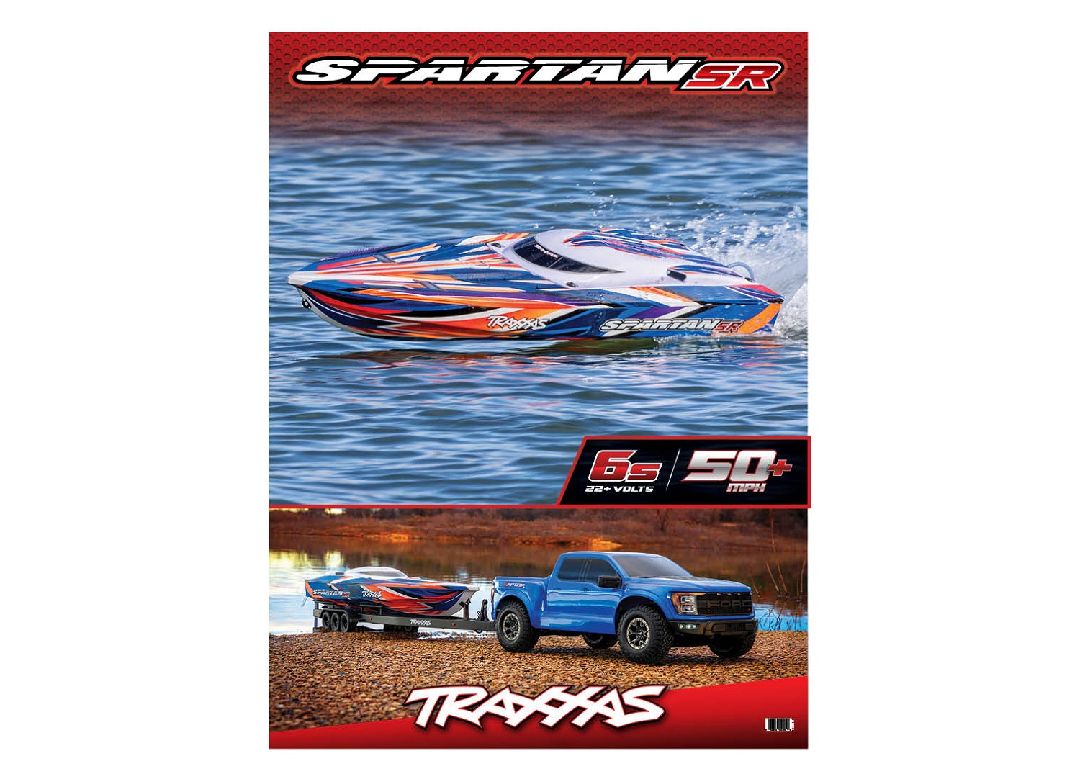 Traxxas Window Cling: Spartan SR with Raptor-R & Trailer