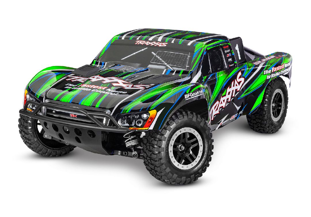 Traxxas Slash 4X4 VXL 1/10 Scale 4WD Brushless Short Course Truck with TQi Traxxas Link Enabled 2.4GHz Radio System & Traxxas Stability Management (TSM) Battery and Charger sold separately - Green