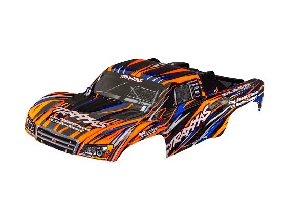 Traxxas Body, Slash 4X4 (also fits Slash VXL & Slash 2WD),orange (painted, decals applied) (assembled with front & rear latches for clipless mounting)