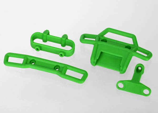 Traxxas Bumper, Front (1),Rear (1)/ Bumper Support, Front (1),Rear (1) (Green)