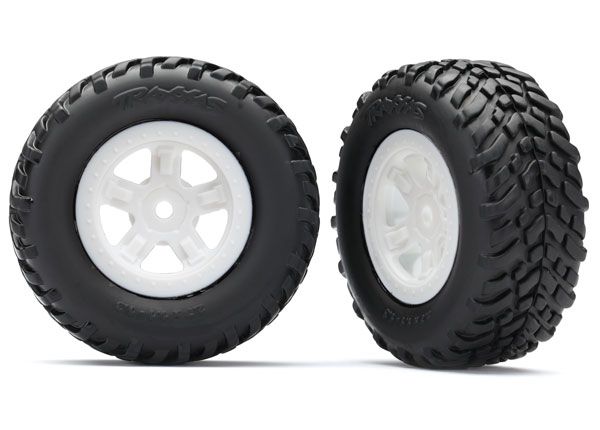 Traxxas Tires and wheels, assembled, glued - White