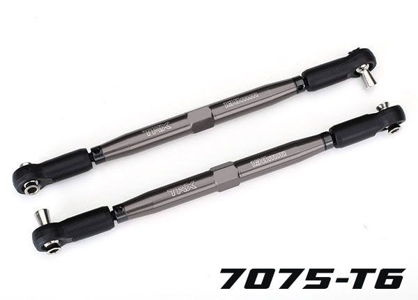 Traxxas Toe Links X-Maxx (Tubes Gray-Anodized 7075-T6 Aluminum Stronger Than Titanium) (157MM) (2)/ Rod Ends Assembled With Steel