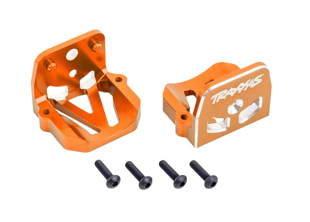 Traxxas Motor Mounts 6061-T6 Aluminum (Orange-Anodized) (Front & Rear)