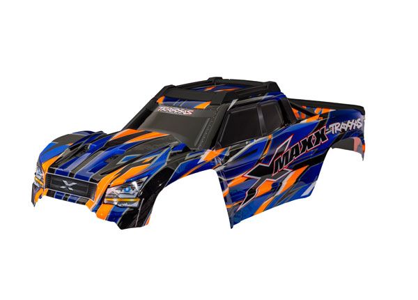 Traxxas Body, X-Maxx, orange (painted, decals applied) - Click Image to Close