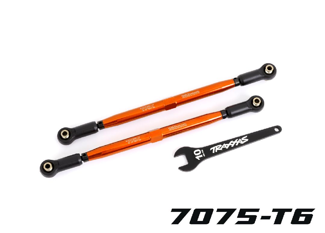 Traxxas Toe Links Front (Tubes Orange-Anodized 7075-T6 Aluminum Stronger Than Titanium) (2) (For Use With #7895X X-Maxx WideMaxx