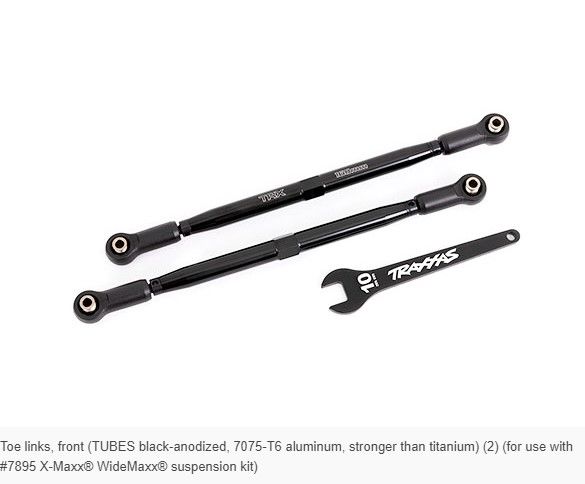 Traxxas Toe links front TUBES Black-anodized (2)