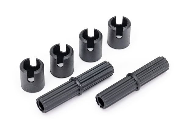 Traxxas Half shafts, center (external splined) (2)/ pin retainer (4) (plastic parts only)