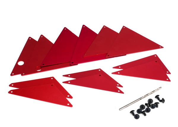 Traxxas Tube chassis, inner panels, aluminum (red-anodized) (fro