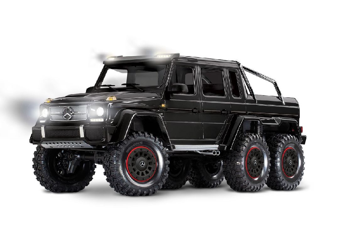 Traxxas TRX-6 Scale and Trail Crawler with Mercedes-Benz® G 63® AMG Clipless Body: 6X6 Electric Trail Truck with TQi™ Traxxas Link™ Enabled 2.4GHz Radio System - Black