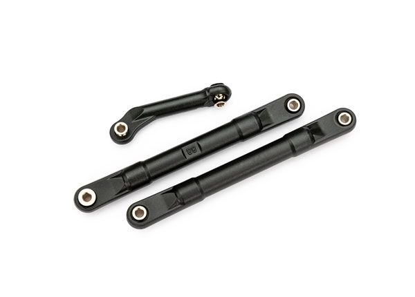 Traxxas Toe links, molded composite, 98mm (88mm center to center) (black) (2)/ steering link (1)