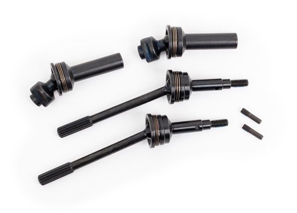 Traxxas Driveshafts, rear, extreme heavy duty, steel-spline constant-velocity (complete assembly, includes 6mm stub axle) (2) (for use with #9080 upgrade kit)