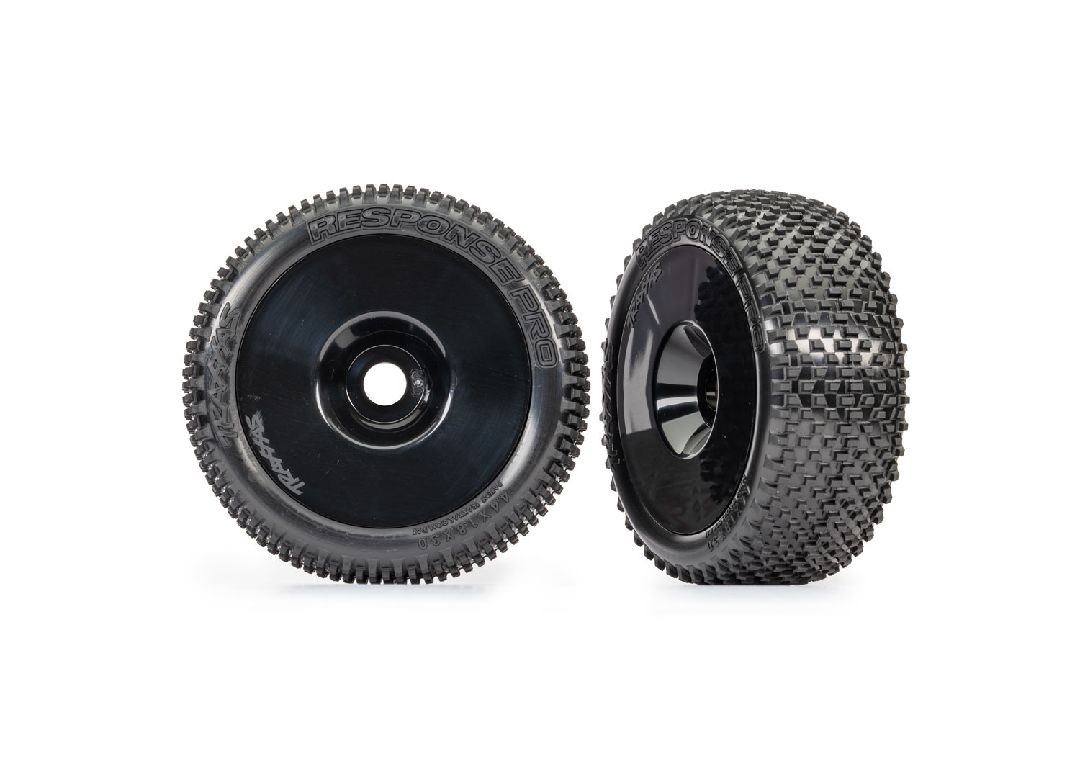 Traxxas Tires & wheels, assembled, glued (black dished 3.0