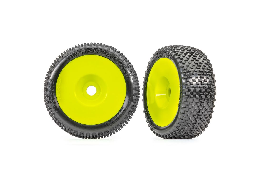 Traxxas Tires & wheels, assembled, glued (yellow dished 3.0