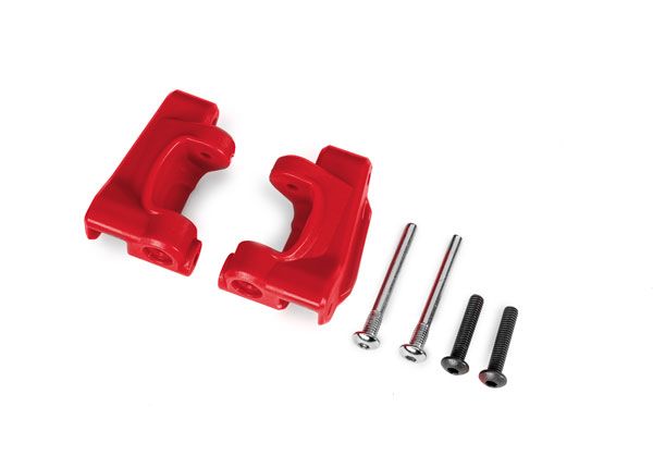 Traxxas Caster blocks, extreme heavy duty, red (2)(for #9182)