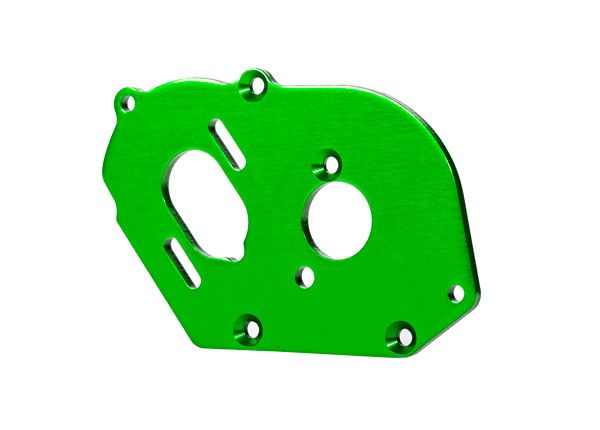 Traxxas Plate, motor, green (4mm thick) (aluminum)/ 3x10mm CS with split and flat washer (2)