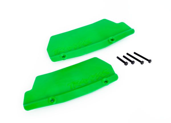 Traxxas Mud guards, rear, green (left and right)/ 3x15 CCS (2)