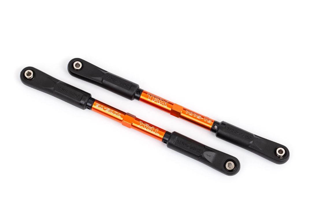 Traxxas Camber Links, Rear, Sledge (Tubes Orange-Anodized, 7075-T6 Aluminum, Stronger Than Titanium) (144Mm) (2)/ Rod Ends, Assembled With Steel Hollow Balls (4)/ Aluminum Wrench, 8Mm (1)