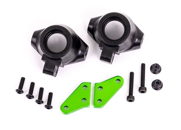 Traxxas Steering block arms (aluminum, green-anodized) (2)/ steering blocks, left & right