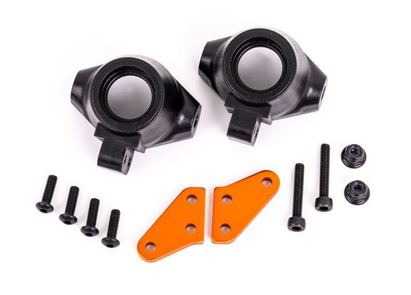 Traxxas Steering block arms (aluminum, orange-anodized) (2)/ steering blocks, left & right