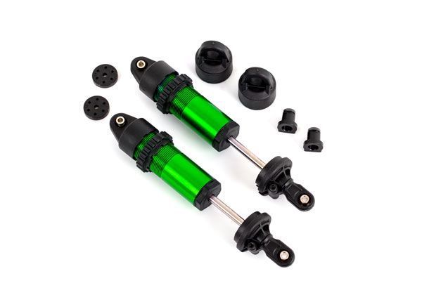 Traxxas Shocks, GT-Maxx, alum, assembled w/o springs (2)(Green)