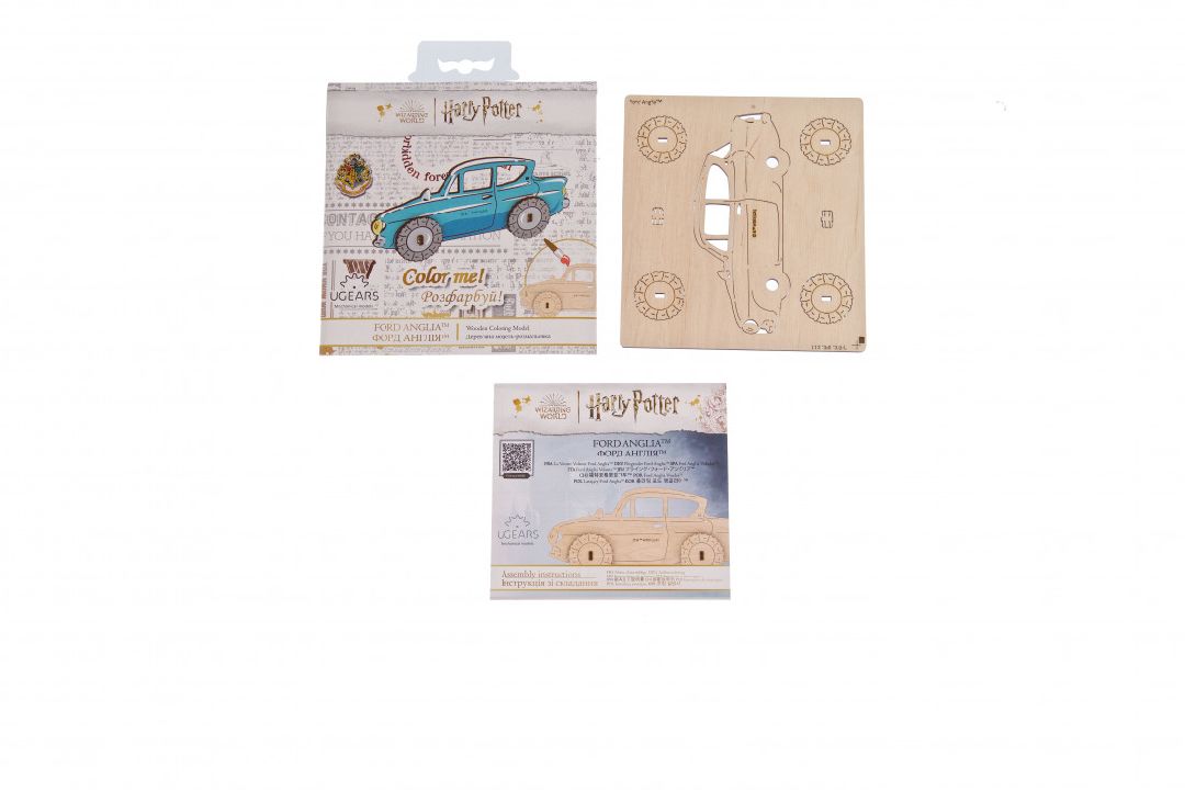 Ugears Ford Anglia Wooden 3D-Puzzle Coloring Model - 7 Pieces