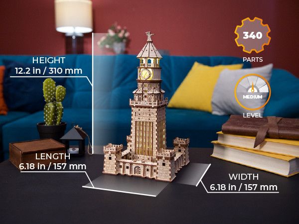 Ugears Lighthouse of Alexandria - 340 Pieces (Medium)