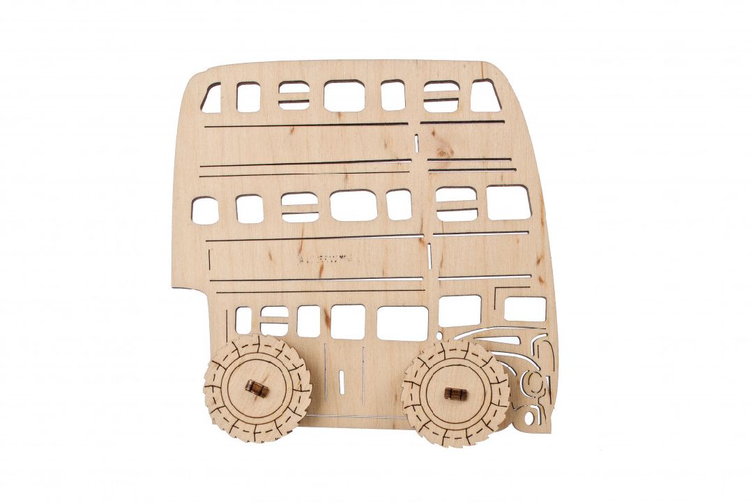 Ugears The Knight Bus Wooden 3D-Puzzle Coloring - 11 Pieces