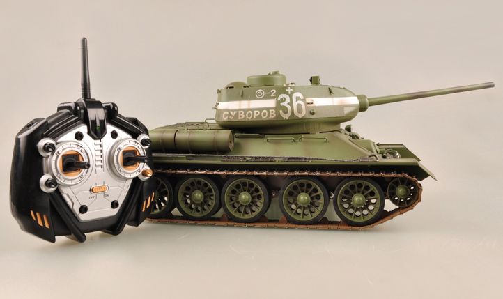 WSN 1/16 2.4GHz R/C Battle Game Tank: Russian T-34/85 Olive Green